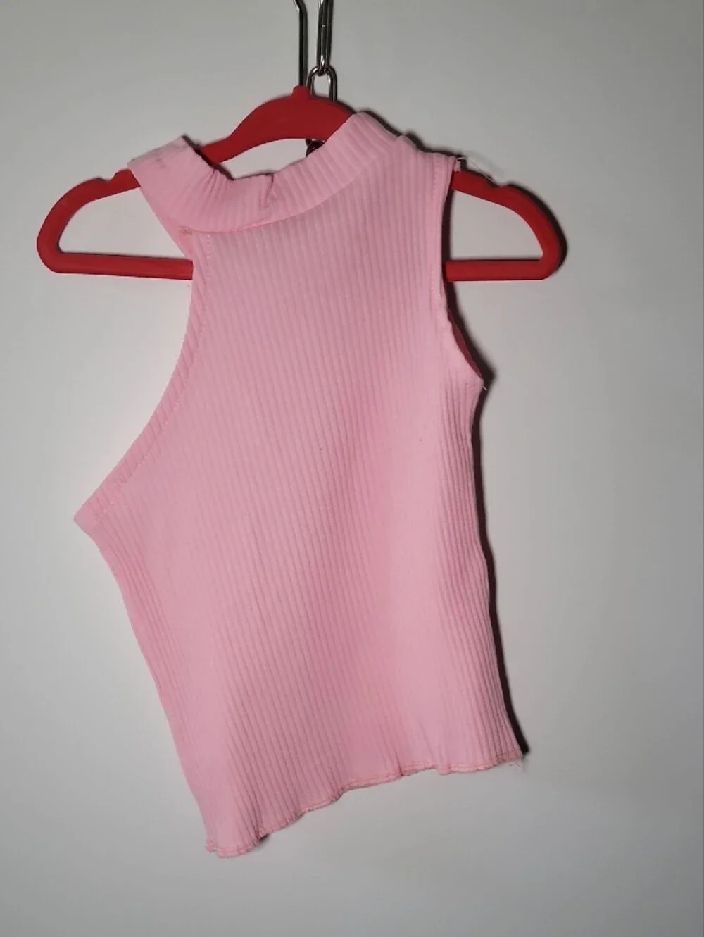 CHANEL Pink Graphic Ribbed Tank and Light Blue Distressed Jeans Kids Set